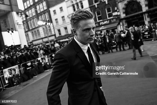 Actor Jack Lowden attends the 'A United Kingdom' Opening Night Gala screening during the 60th BFI London Film Festival at Odeon Leicester Square on...