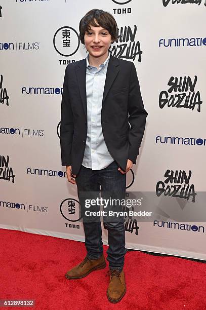 Actor Finn Wolfhard attends the "Shin Godzilla" premiere presented by Funimation Films at AMC Empire 25n2016 New York Comic Con on October 5, 2016 in...