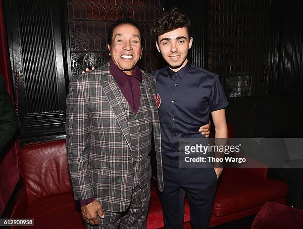 Singer-songwriter Smokey Robinson and singer Nathan Sykes attend Little Kids Rock Benefit 2016 at Capitale on October 5, 2016 in New York City.