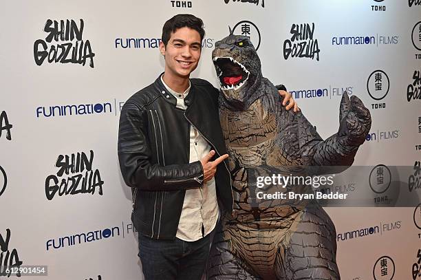 Actor Davi Santos attends the "Shin Godzilla" premiere presented by Funimation Films at AMC Empire 25n2016 New York Comic Con on October 5, 2016 in...