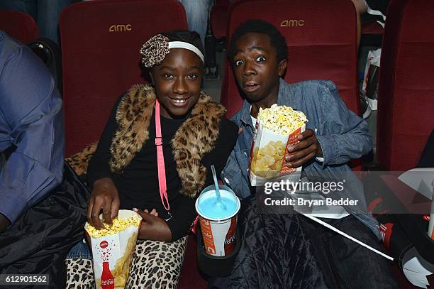 Caitlyn McLaughlin and actor Caleb McLaughlin attend the "Shin Godzilla" premiere presented by Funimation Films at AMC Empire 25n2016 New York Comic...