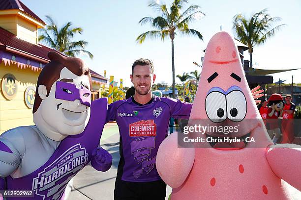 Shaun Tait of the Hurricanes poses during the Cricket Australia via Getty Images BBL & Nickelodeon media opportunity at Sea World on October 6, 2016...