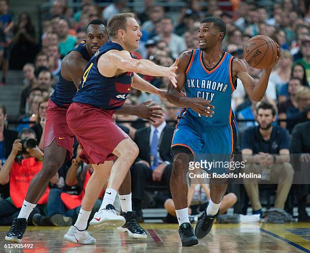 Ronnie Price, #14 of Oklahoma City Thunder in action during the NBA Global Games Spain 2016 FC Barcelona Lassa v Oklahoma City Thunder at Palau Sant...