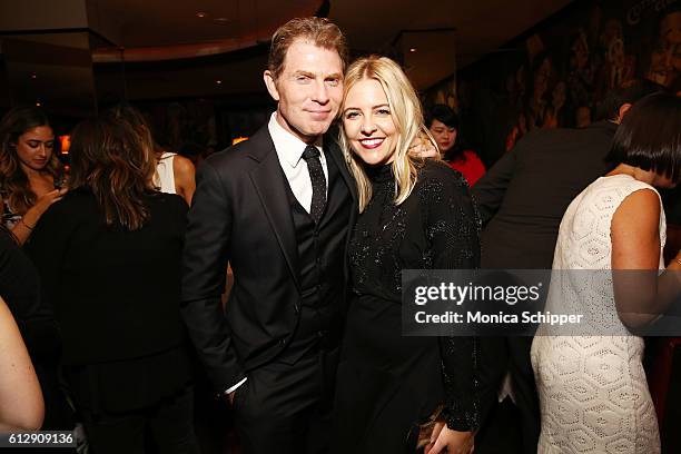 Chef Bobby Flay and actress Helene Yorke attend the EPIX Graves NY premiere on October 5, 2016 in New York City.