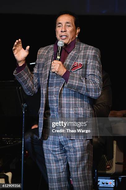 Singer-songwriter Smokey Robinson accepts the award for Rocker of the Year onstage during Little Kids Rock Benefit 2016 at Capitale on October 5,...