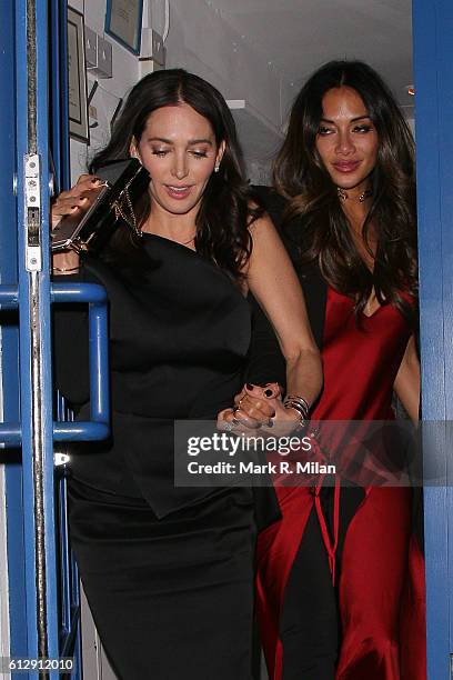 Lauren Silverman and Nicole Scherzinger at La Famiglia restaurant for Simon Cowells Birthday on October 5, 2016 in London, England.