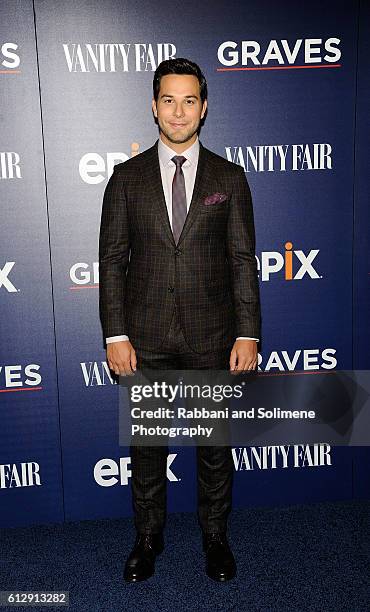 Skylar Astin attends EPIX and Vanity Fair host the premiere of EPIX Original Series "Graves"at Museum of Modern Art on October 5, 2016 in New York...