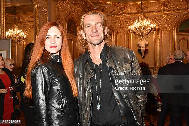 Egla Harxhi and Ale de Basseville attend the Massimo Gargia's Photos of Celebrities Exhibition at Mairie du 8eme - Paris Fashion Week Womenswear...