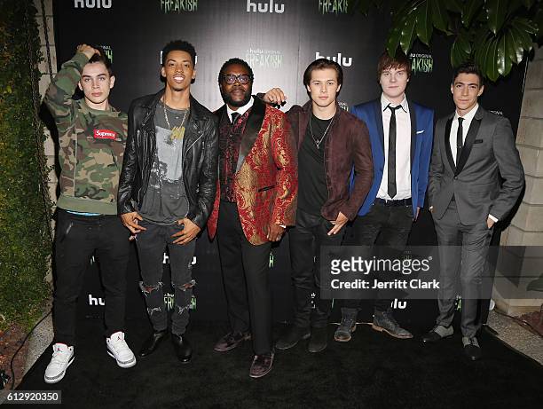 Hayes Grier, Melvin Gregg, Chad L. Coleman, Leo Howard, Adam Hicks and Tyler Chase attend the Premiere Of Hulu's "Freakish" - Arrivals at Smogshoppe...