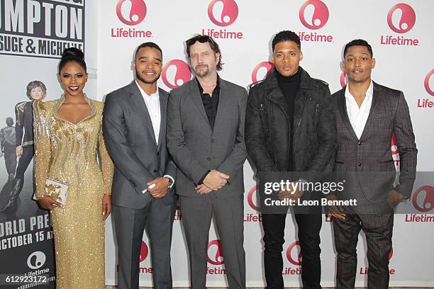 Actors Shanica Knowles, Vonii Bristow, Jamie Kennedy, Deric Augustine and Curtis Hamilton attends screening of Lifetime's "Surviving Compton: Dre,...