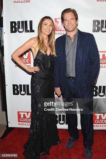 Screenwriter Bojana Jankovic and actor Michael Weatherly attend TV Guide Magazine Celebrates CBS' Michael Weatherly at HGU New York on October 5,...