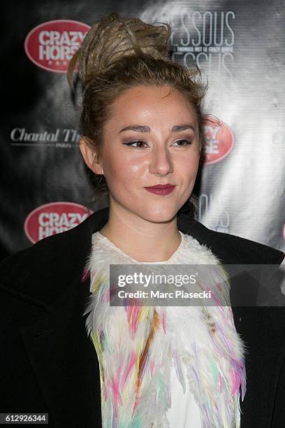 Member of group 'L.E.J.' Juliette Saumagne attends the 'Chantal Thomass Dessous Dessus' show Premiere at Le Crazy Horse on October 5, 2016 in Paris,...