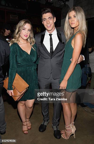 Actors Aislinn Paul, Tyler Chase and Meghan Rienks attend the premiere of Hulu's 'Freakish' on October 5, 2016 in Los Angeles, California.