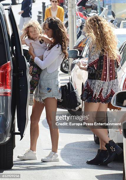 Elsa Pataky's sister-in-law Silvia Sierra and Elsa Pataky's daughter India Rose Hemsworth are seen on October 5, 2016 in Madrid, Spain.