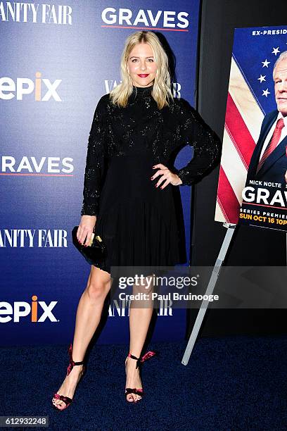 Helene York attends the EPIX and Vanity Fair Host the Premiere of EPIX Original Series "Graves" at Museum of Modern Art on October 5, 2016 in New...