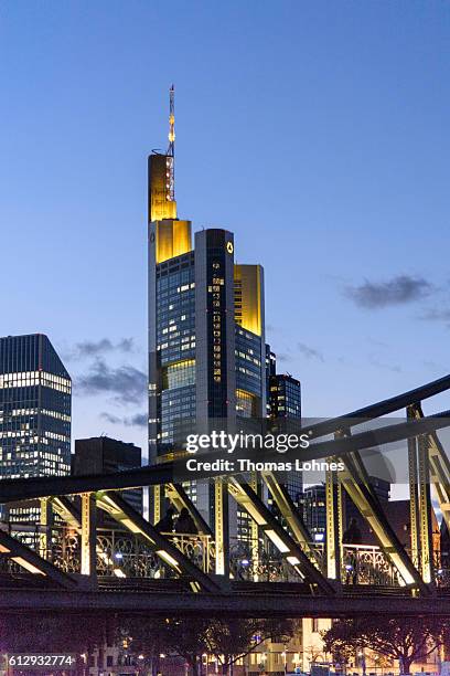 General view of the corporate headquarters of Commerzbank on October 5, 2016 in Frankfurt, Germany. Banks across Europe are struggling as their...