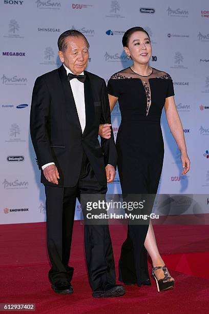 Director Kim Dong-Ho and Kang Soo-Yeon attend the opening of the 21st Busan International Film Festival on October 6, 2016 in Busan, South Korea.