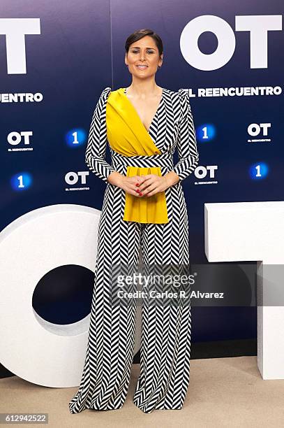 Spanish singer Rosa Lopez attends 'OT 1 El Reencuentro' televison talent show at TVE studios on October 6, 2016 in Madrid, Spain.