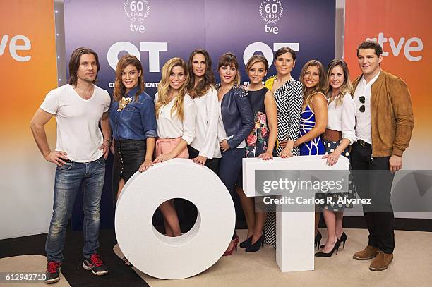 Javian, Geno Machado, Natalia, Nuria Fergo, Gisela, Chenoa, Rosa Lopez, Veronica Romeo, Mireia Montavez and Manu Tenorio attend 'OT 1 El Reencuentro'...