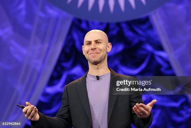 Author Adam Grant speaks onstage during the Pennsylvania Conference for Women 2016 at Pennsylvania Convention Center on October 6, 2016 in...