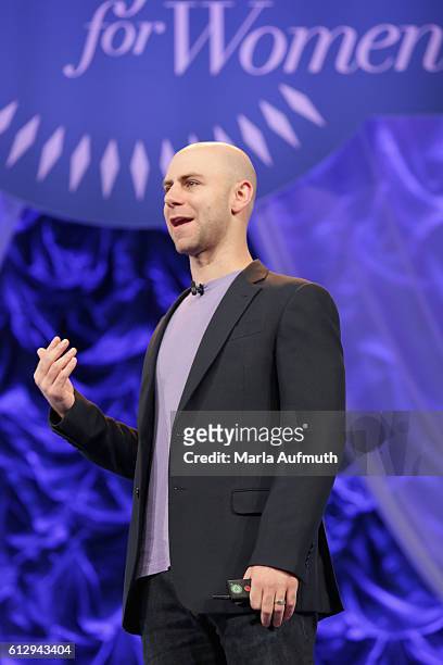 Author Adam Grant speaks onstage during the Pennsylvania Conference for Women 2016 at Pennsylvania Convention Center on October 6, 2016 in...