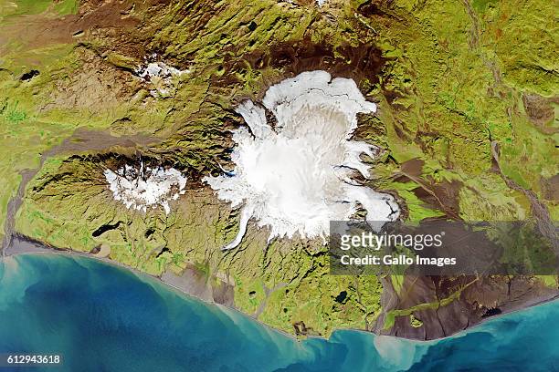 Satellite image of Katla Volcano situated in Iceland. Image taken 20 September 2014.