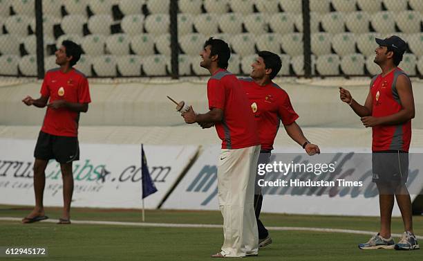 Cricket - Kite Flying - Mumbai players Dhaval Kulkarni, Abhishek Nayar, trainer Amogh Pandit and Rohit sharma fly kites to celebrate Makar Sankranti...