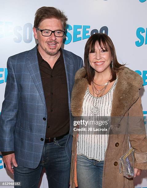 Dave Foley and Crissy Guerrero attend the premiere of Seeso's 'Bajillion Dollar Properties' Season 2 on October 5, 2016 in Los Angeles, California.