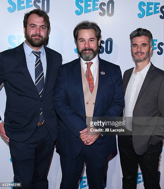 Paul F. Tompkins and Evan Shapiro attend the premiere of Seeso's 'Bajillion Dollar Properties' Season 2 on October 5, 2016 in Los Angeles, California.
