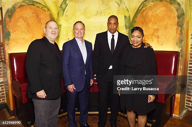 Producer Harvey Weinstein, President of Spike TV Kevin Kay, rapper Shawn "JAY Z" Carter, and Venida Browder attend Shawn "JAY Z" Carter, the...