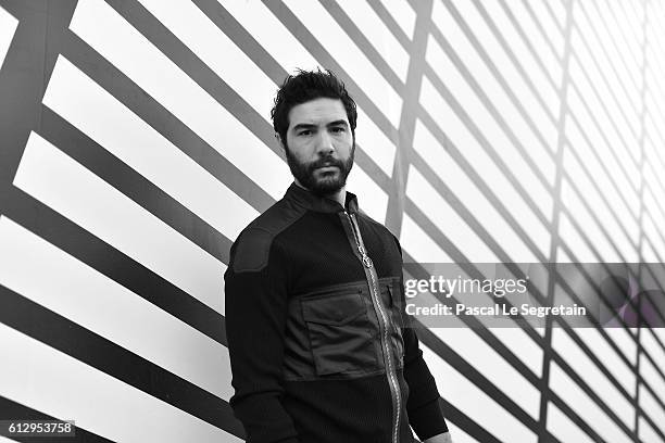 This image has been converted to Black and White. Tahar Rahim attends the Louis Vuitton show as part of the Paris Fashion Week Womenswear...