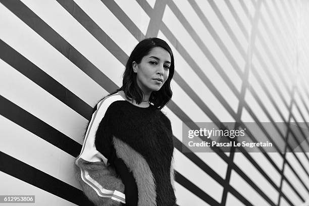 This image has been converted to Black and White. Leila Bekhti attends the Louis Vuitton show as part of the Paris Fashion Week Womenswear...