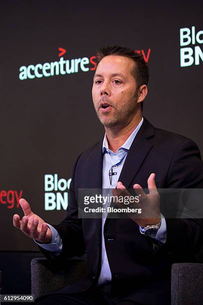 Erik Fogelberg, senior vice president SolarCity Corp., speaks during the Bloomberg Sustainable Business Summit in New York, U.S., on Thursday, Oct....