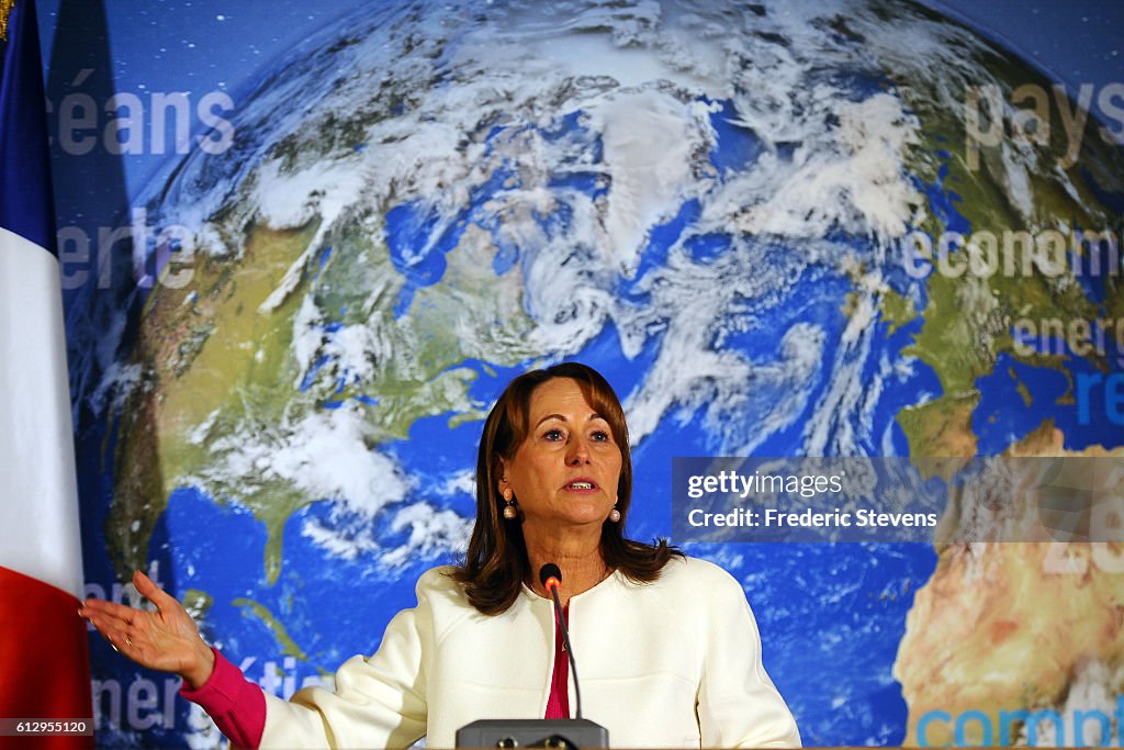 Segolene Royal Holds A Press Conference In Paris
