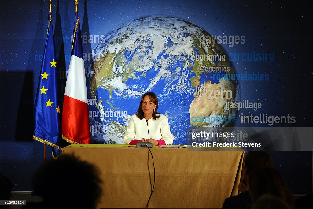 Segolene Royal Holds A Press Conference In Paris
