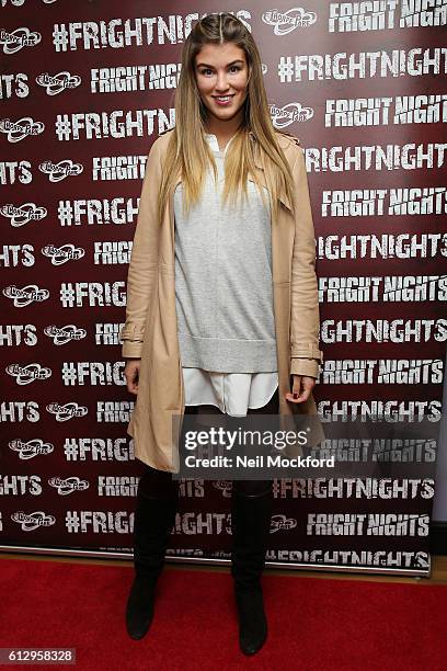 Amy Willerton attends the launch of Thorpe Park's Fright Nights at Thorpe Park on October 6, 2016 in Chertsey, England.