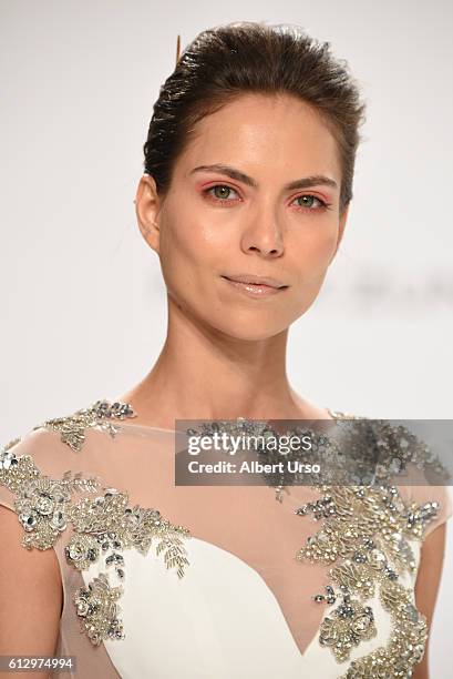 Model walks the runway at the Mark Zunino For Kleinfeld show during New York Fashion Week: Bridal at Kleinfeld on October 6, 2016 in New York City.