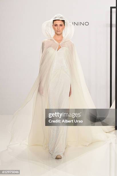 Model walks the runway at the Mark Zunino For Kleinfeld show during New York Fashion Week: Bridal at Kleinfeld on October 6, 2016 in New York City.