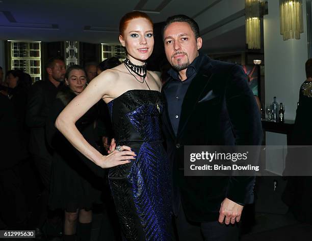 Barbara Meier and Klemens Hallmann at 'THE ONE Grand Show' premiere at Friedrichstadt-Palast on October 6, 2016 in Berlin, Germany.