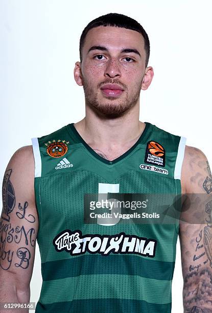 Mike James, #5 of Panathinaikos Superfoods Athens poses during the 2016/2017 Turkish Airlines EuroLeague Media Day at Olimpic Sports Center Athens on...