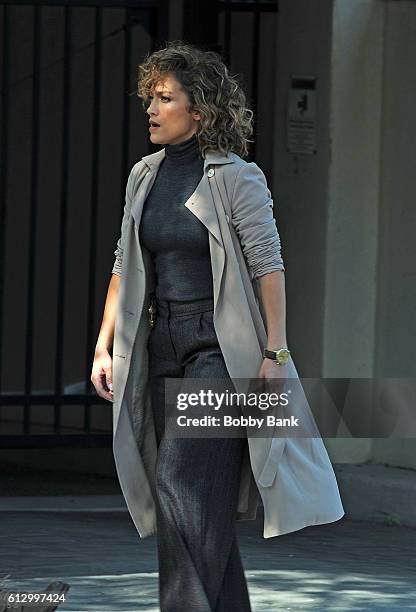 Jennifer Lopez on the set of "Shades of Blue" on October 6, 2016 in New York City.