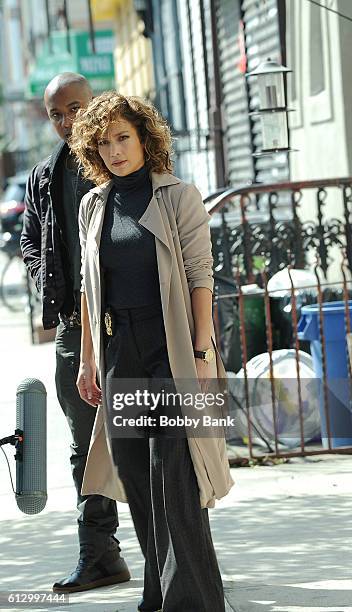 Jennifer Lopez on the set of "Shades of Blue" on October 6, 2016 in New York City.