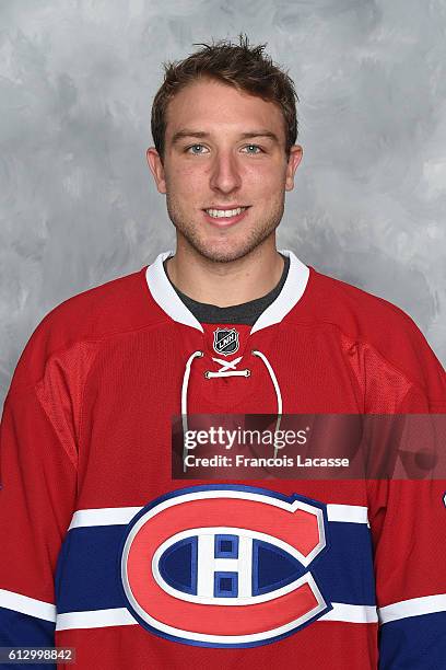 Stefan Matteau of the Montreal Canadiens poses for his official headshot for the 2016-2017 season on September 22, 2016 at the Bell Sports Complex in...