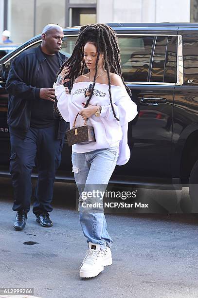 Rihanna is seen on October 6, 2016 in New York City.