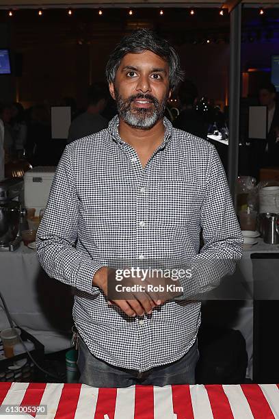 Co-owner of OddFellows Ice Cream Co Mohan Kumar attends City Harvest's 22nd Annual Bid Against Hunger at Pier 36 on October 6, 2016 in New York City.