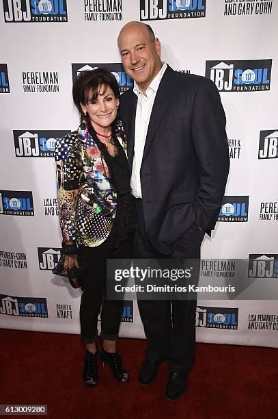 President of Goldman Sachs, Gary Cohn, and Lisa Pevaroff attend the Jon Bon Jovi Soul Foundation's 10 year anniversary at the Garage on October 6,...