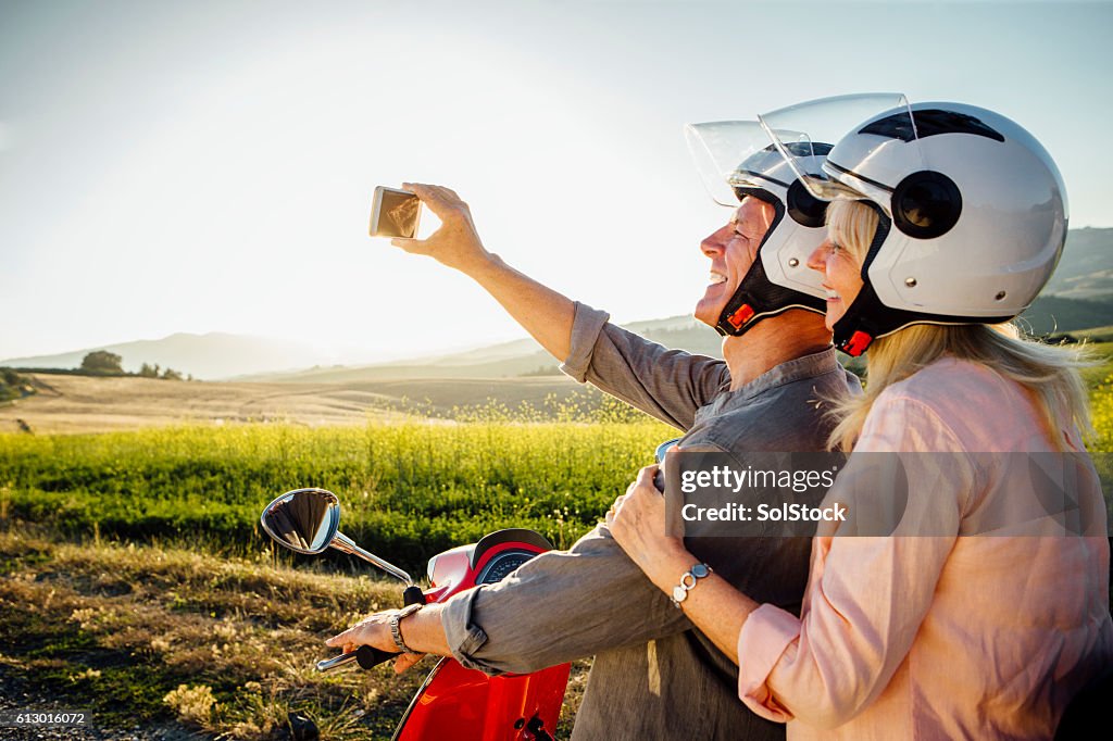 Cyclomoteur selfie