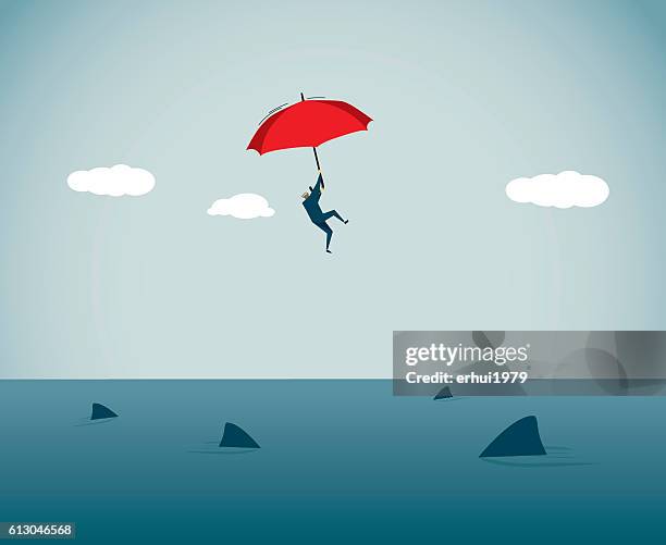 adversity - sky diving stock illustrations