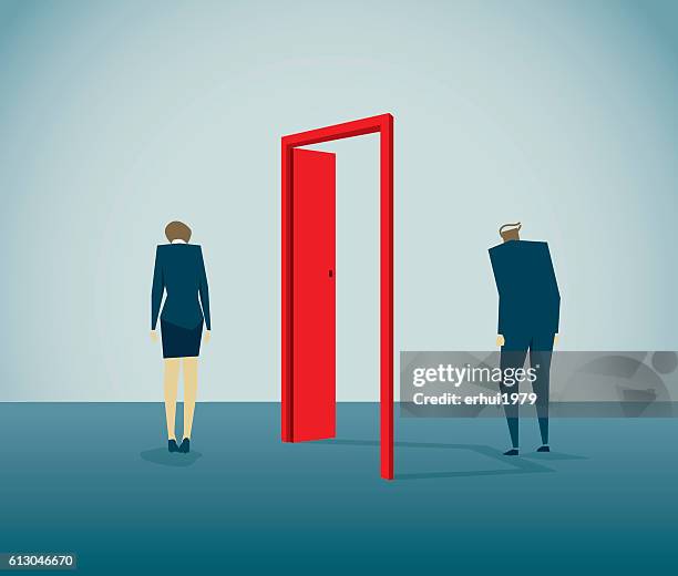 divorce - couple walking away stock illustrations