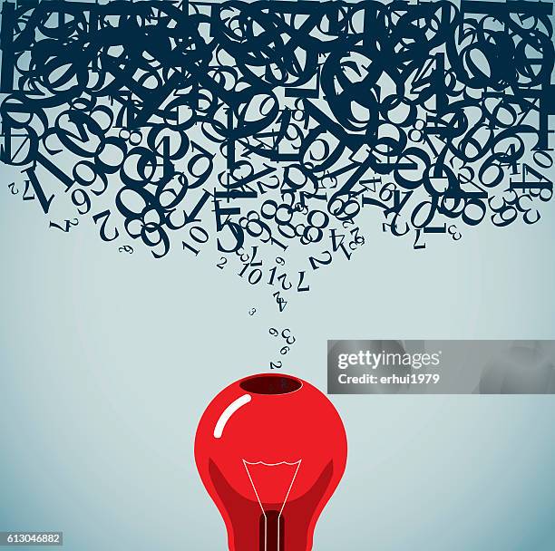 creativity - binary code lightbulb stock illustrations